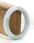 Baikalla Jewelry Jadeite Jade Bangle Bracelet Genuine White & Green Burmese Jadeite Jade Bangle Bracelet (55.64 mm)