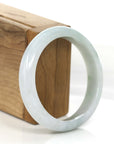 Baikalla Jewelry Jadeite Jade Bangle Bracelet "Classic Princess Half Round" Blue- Green Jadeite Jade Bangle (58.88 mm)