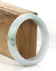 Baikalla Jewelry Jadeite Jade Bangle Bracelet "Classic Princess Half Round" Blue- Green Jadeite Jade Bangle (58.88 mm)