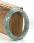 Baikalla Jewelry Jadeite Jade Bangle Bracelet "Classic Real" Genuine Burmese Forest Blue- Green Jadeite Jade Bangle Bracelet (57.28 mm)