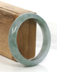 Baikalla Jewelry Jadeite Jade Bangle Bracelet "Classic Real" Genuine Burmese Forest Blue- Green Jadeite Jade Bangle Bracelet (57.28 mm)