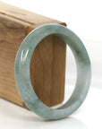 Baikalla Jewelry Jadeite Jade Bangle Bracelet "Classic Real" Genuine Burmese Forest Blue- Green Jadeite Jade Bangle Bracelet (57.28 mm)