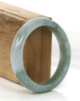 Baikalla Jewelry Jadeite Jade Bangle Bracelet "Classic Real" Genuine Burmese Forest Blue- Green Jadeite Jade Bangle Bracelet (57.28 mm)