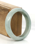 Baikalla Jewelry Jadeite Jade Bangle Bracelet "Classic Princess Half Round" Blue- Green Jadeite Jade Bangle (58.88 mm)