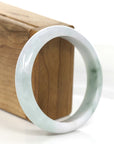 Baikalla Jewelry Jadeite Jade Bangle Bracelet "Classic Princess Half Round" Blue- Green Jadeite Jade Bangle (58.88 mm)