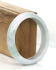 Baikalla Jewelry Jadeite Jade Bangle Bracelet "Classic Princess Half Round" Blue- Green Jadeite Jade Bangle (58.88 mm)