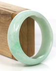 Baikalla Jewelry Jadeite Jade Bangle Bracelet Baikalla Classic Green Natural Jadeite Jade Wider Bangle Bracelet (58.50 mm)