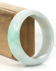Baikalla Jewelry Jadeite Jade Bangle Bracelet Baikalla Classic Green Natural Jadeite Jade Wider Bangle Bracelet (58.50 mm)