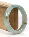 Baikalla Jewelry Jadeite Jade Bangle Bracelet 18k Gold Inlaid Real Jadeite Jade bangle Bracelet ( 57.3 mm )