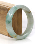Baikalla Jewelry Jadeite Jade Bangle Bracelet 18k Gold Inlaid Real Jadeite Jade bangle Bracelet ( 57.3 mm )