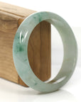 Baikalla Jewelry Jadeite Jade Bangle Bracelet 18k Gold Inlaid Real Jadeite Jade bangle Bracelet ( 57.3 mm )
