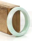 Baikalla Jewelry Jadeite Jade Bangle Bracelet Genuine White & Green Burmese Jadeite Jade Bangle Bracelet (58.92 mm)