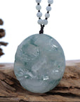 Baikalla Jewelry Jade Carving Necklace Baikalla™ "Soring Dragon" Natural Jadeite Jade Blue Green Pendant Necklace For Men, Collectibles.