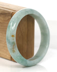 Baikalla Jewelry Jadeite Jade Bangle Bracelet Baikalla "Classic Princess Half Round" Blue- Green Jadeite Jade Bangle (58.62 mm)