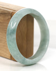 Baikalla Jewelry Jadeite Jade Bangle Bracelet Baikalla "Classic Princess Half Round" Blue- Green Jadeite Jade Bangle (58.62 mm)