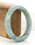 Baikalla Jewelry Jadeite Jade Bangle Bracelet Baikalla "Classic Princess Half Round" Blue- Green Jadeite Jade Bangle (58.62 mm)