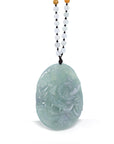Baikalla Jewelry Jade Carving Necklace Baikalla™ "Soring Dragon" Natural Jadeite Jade Blue Green Pendant Necklace For Men, Collectibles.