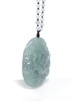 Baikalla Jewelry Jade Carving Necklace Baikalla™ "Soring Dragon" Natural Jadeite Jade Blue Green Pendant Necklace For Men, Collectibles.