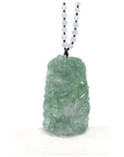 Baikalla Jewelry Jade Carving Necklace Baikalla™ "Soaring dragon" Natural Jadeite Jade Blue Green Pendant Necklace For Men, Collectibles