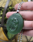 Baikalla Jewelry Baikalla™ "Lucky Jade Elephant" Nephrite Jade Necklace With Natural Jadeite Beads Necklace