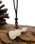 Baikalla Jewelry Jade Pendant Necklace Baikalla™ Genuine White Nephrite Jade Violin Pendant Necklace