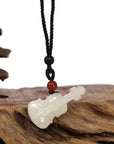 Baikalla Jewelry Jade Pendant Necklace Baikalla™ Genuine White Nephrite Jade Violin Pendant Necklace