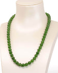 Baikalla Jewelry Jade Beads Necklace Baikalla Genuine High-quality Apple Green Nephrite Jade Round Beads Necklace ( 6mm )