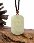 Baikalla Jewelry Jade Pendant Necklace Baikalla™ "Dragon & Phoenix" Genuine HeTian White Nephrite Jade Pendant Necklace