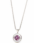 Baikalla Jewelry Gemstone Pendant Necklace Pendant Only / Purple Garnet 14k White Gold Genuine AAA Royal Garnet Pendant Necklace