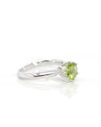 Baikalla Jewelry Gold Sapphire Ring 14k White Gold Peridot Ring