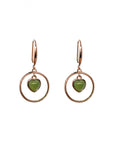 Baikalla Jewelry Silver Gemstone Earrings Baikalla "Love Earrings" Sterling Silver Genuine Nephrite Green Jade Dangle Earrings
