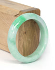 Baikalla Jewelry Jadeite Jade Bangle Bracelet Genuine Burmese Vibrant Green Jadeite Jade Bangle Bracelet (53 mm)