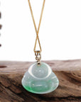 Baikalla Jewelry Jade Buddha Pendant Baikalla™ "Laughing Buddha" Genuine Green Jadeite Buddha Necklace With 14k Yellow Gold Diamond Bail