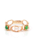Baikalla Jewelry Jadeite Engagement Ring Baikalla™ "Melba" 18k Rose Gold Natural Imperial Jadeite Wedding Band