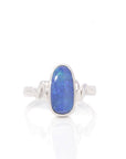 Baikalla Jewelry Gemstone Ring Baikalla™ Sterling Silver Oval Australian Black Opal Bezel Set Ring