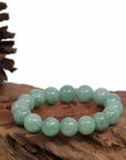 Baikalla Jewelry jade beads bracelet Jadeite Jade 13mm Round Green Beads Bracelet ( 13 mm )