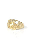 Baikalla Jewelry Gold Diamond Men's Ring 14k Solid Yellow Gold Nugget Men's Band Ring