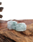 Baikalla Jewelry genuine jadeite carving Genuine Burmese Ice Jadeite Jade PiXiu Pendant Necklace