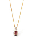 Baikalla Jewelry gemstone jewelry 14k Yellow Gold Natural Oval Garnet Necklace With Diamonds