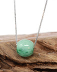 Baikalla Jewelry Jade Pendant Necklace Baikalla™ "Good Luck Button" Necklace Real Blue-Green Jade Lucky TongTong Pendant Necklace