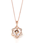 Baikalla Jewelry gemstone jewelry 18k Rose Gold Star Necklace with CZ