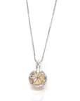Baikalla Jewelry Gemstone Pendant Necklace 14k White Gold Genuine Fantasy Cut Citrine & Diamonds Pendant Necklace
