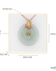 Baikalla Jewelry God Jadeite Necklace 18k Rose Gold Genuine Burmese Jadeite Constellation (Aquarius) Necklace Pendant with Diamonds & Ruby