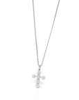 Baikalla Jewelry 18K Pure White Gold Pendant 18K White Gold Cross Pendant Necklace With VS1 Diamonds