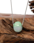 Baikalla Jewelry Jade Pendant Necklace Baikalla™ "Good Luck Button" Necklace Real Blue-Green Jade Lucky TongTong Pendant Necklace
