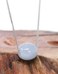 Baikalla Jewelry Jade Pendant Necklace Gold Plated Sterling Silver Chain Baikalla™ "Good Luck Button" Necklace Real Lavender Jade Lucky TongTong Pendant Necklace