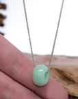 Baikalla Jewelry Jade Pendant Necklace Baikalla "Good Luck Button" Necklace Apple Green Jadeite Jade Lucky Tong Tong Pendant Necklace