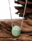 Baikalla Jewelry Jade Pendant Necklace Baikalla™ "Good Luck Button" Necklace Real Rich Green Jade Lucky KouKou Pendant Necklace