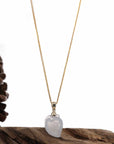 Baikalla Jewelry Jade Pendant Baikalla Natural Ice Jadeite Jade "Longevity Peach" Shou Tao Necklace with 14k Yellow Gold Bail