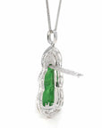 Baikalla Jewelry 18k Gold Jadeite Necklace 18K White Gold High-End Imperial Jadeite Jade "Goddess of Compassion" Guan Yin Necklace with Diamonds